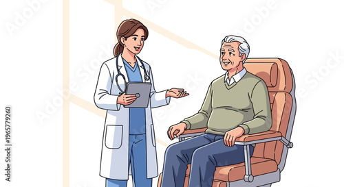 Doctor Showing Tablet to Elderly Patient