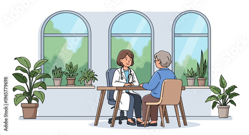 Female Doctor Consulting With Senior Woman