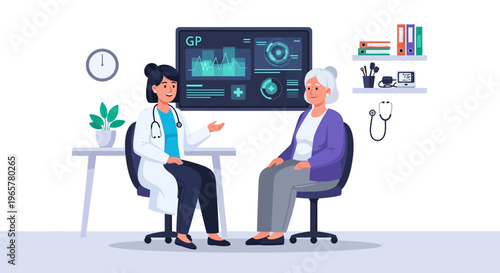 Female Physician Consulting With Senior Patient