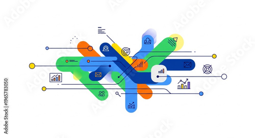 Colorful abstract graphic design elements.