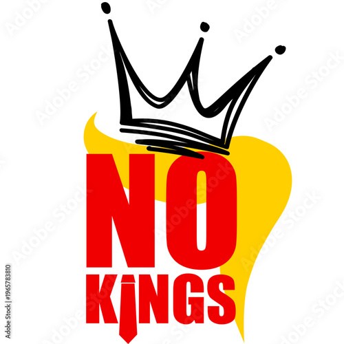 No Kings Text Statement Minimal Protest Typography Design