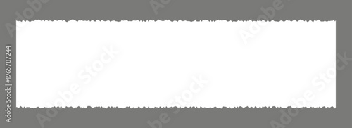 Torn paper frame background. White blank sheet wallpaper with jagged edges. Ripped grunge element bundle for poster, text box, banner. Vector Ilutration