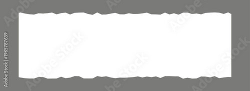 Torn paper frame background. White blank sheet wallpaper with jagged edges. Ripped grunge element bundle for poster, text box, banner. Vector Ilutration