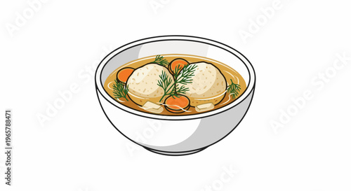 Hearty chicken soup with fluffy dumplings, carrots, and fresh dill