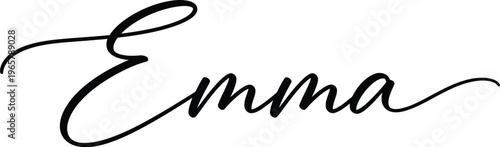 The elegant name Emma written in black cursive script on a white background