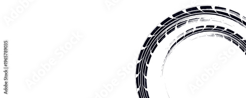 Tire track. Tyre mark of car  bike  motorcycle with grunge effect on white background.