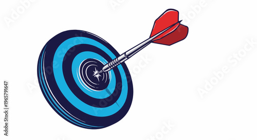 Dart hitting the bullseye on a target, symbolizing success and precision