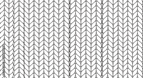 Seamless knitted texture background, close-up of a white woolen fabric with a repeating chevron pattern, perfect for crafts and design