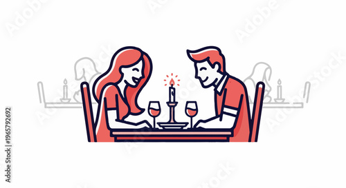 Couple enjoys romantic candlelit dinner, sharing a moment