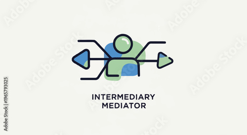 Abstract figure with arrows pointing in and out, suggesting a connection