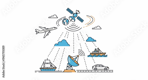 Satellite communication connecting global transport systems