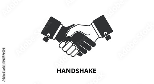Vector graphic illustration of two businesspeople shaking hands in agreement