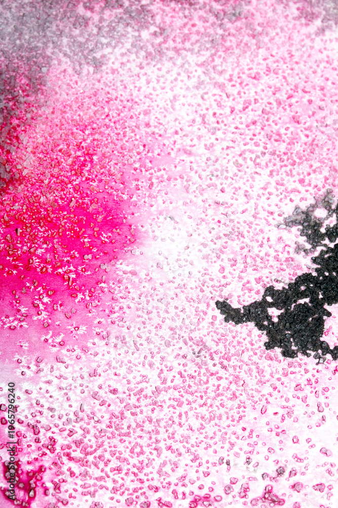 Obraz premium Abstract pink and back ink marble cracked background creative swirl paint