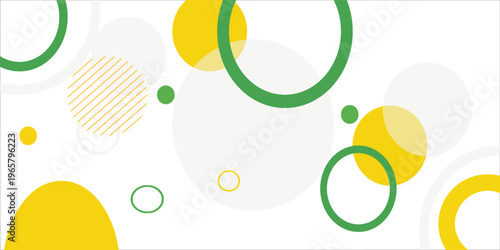 yellow and green circle banner background. Vector abstract graphic design banner pattern background template.