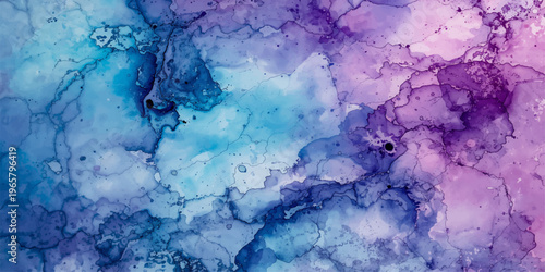 Artistic abstract blue watercolor paint background with a textured grunge pattern and vintage paper design featuring subtle hints of yellow fire and sky nature