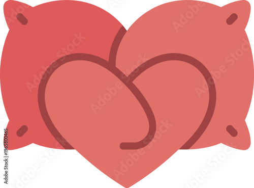 A cute vector graphic of two pigs forming a heart shape with their bodies