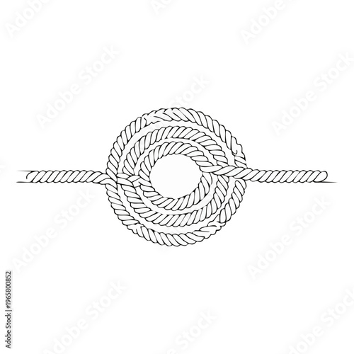 Twisted Rope Knot Illustration Nautical Connection Symbol Marine Knot Binding Element