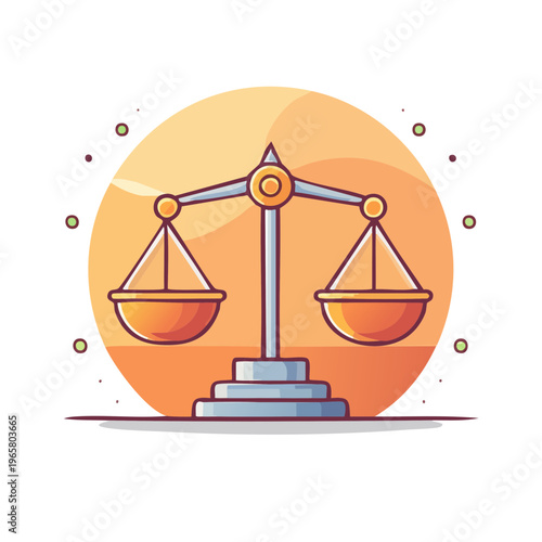 Stylized Scales of Justice Illustration