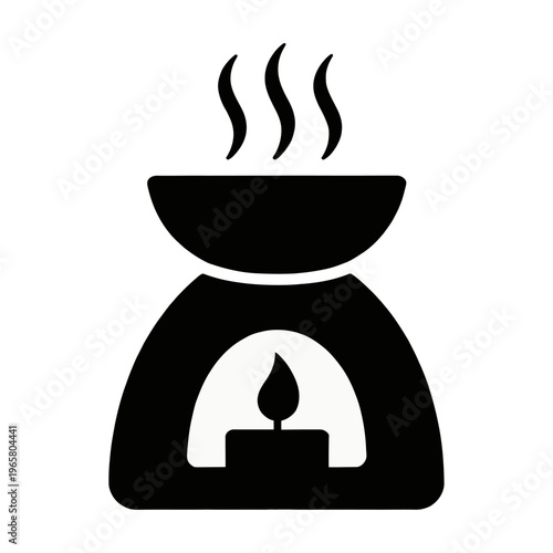 Vector of a candle warmer with steam rising above