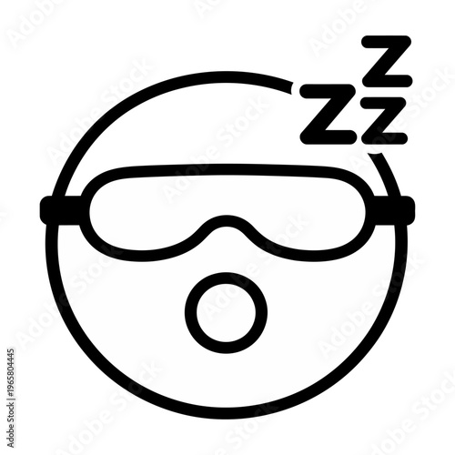 Vector of a sleeping face with goggles and zzz