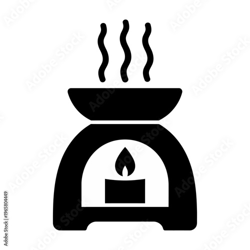 Vector of an aroma diffuser with a lit candle inside