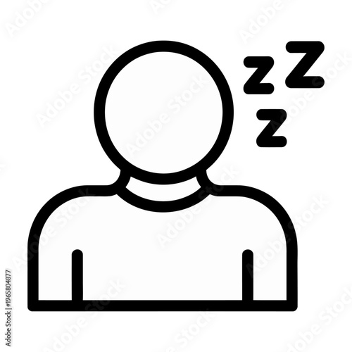 Vector of a person sleeping with zzz symbols floating around the head