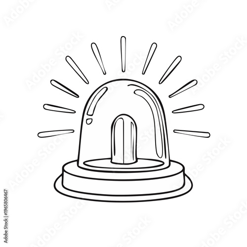 Simple line drawing of a flashing emergency beacon light with radiating rays.