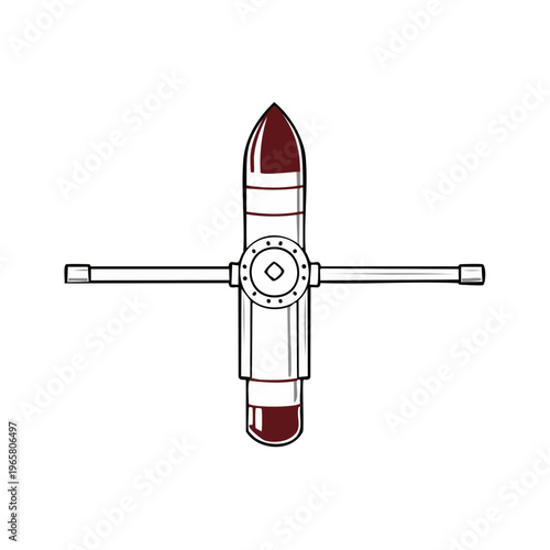 Stylized Bomb with Fins Illustration for Concepts of Explosives and Warfare