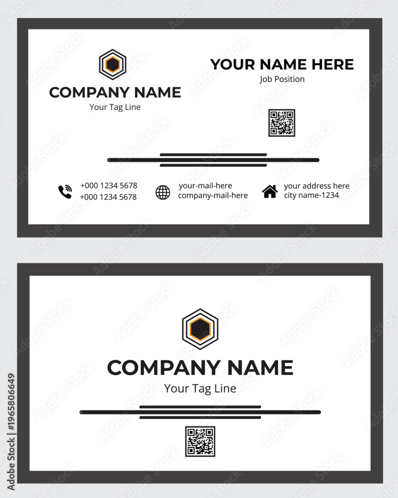 Naklejka premium Clean and modern corporate business card template. Fully editable vector file (EPS) with professional layout. Suitable for companies, agencies, freelancers, and personal branding. 