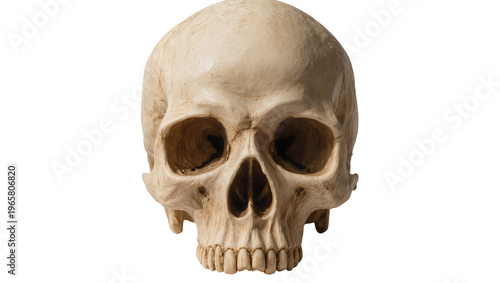 Принти на полотні Realistic detailed human skull with intricate bone texture and full frontal view