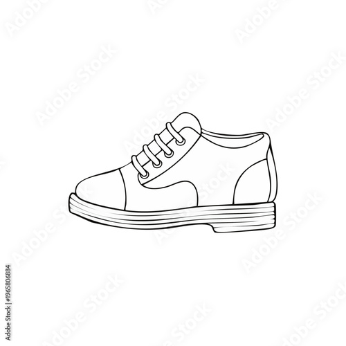 Line drawing illustration of a classic oxford shoe with laces