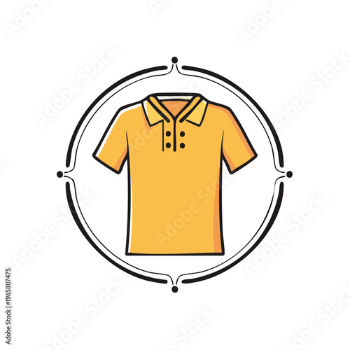 Yellow Polo Shirt Emblem with Compass Design