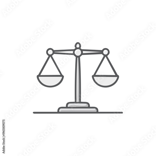 Simple scale of justice symbol representing fairness and balance in a clean line art style