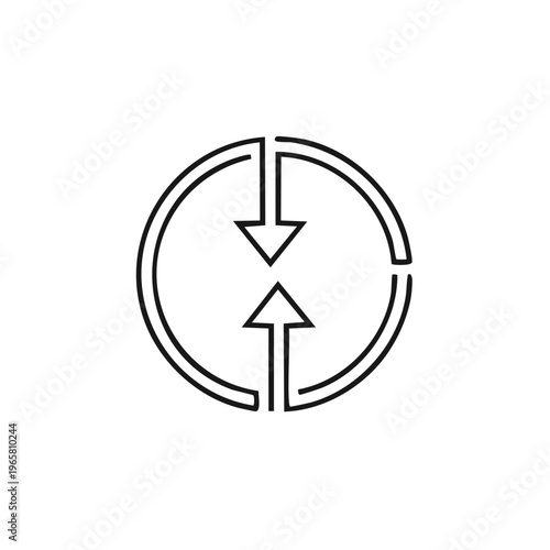 Circle with opposing arrows icon symbolizing contrast, exchange, or balance