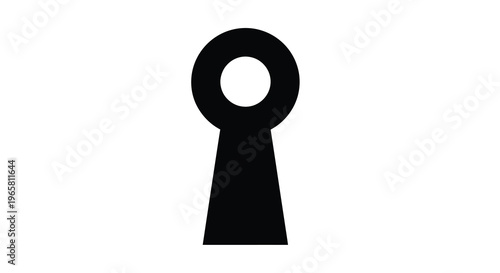 Simple black and white image of a keyhole shape on a white background