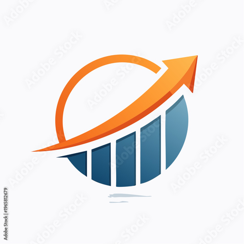 Abstract graphic illustration symbolizing upward business trends, financial growth, and market achievement