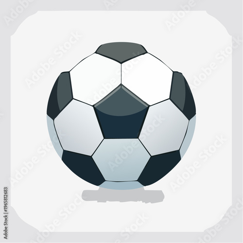 Vibrant traditional black and white soccer ball graphic illustration for sports-themed projects and athletic designs