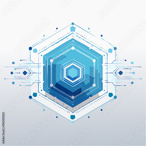 Futuristic Technology Hexagonal Geometric Abstract Background Design