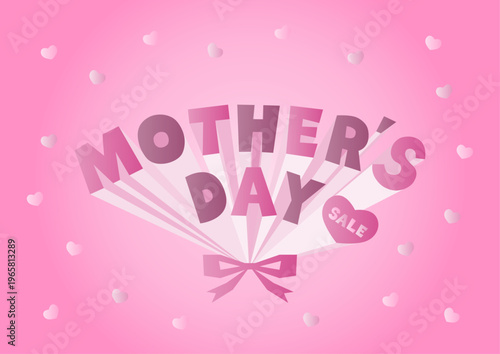 母の日の飛び出す文字とグラデーション背景