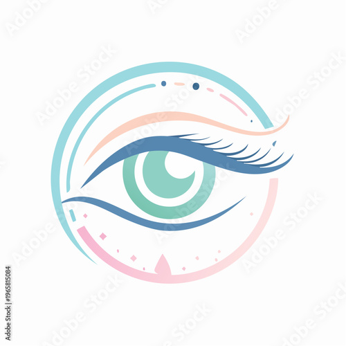 Abstract Eye Illustration with Pastel Colors and Minimalist Design