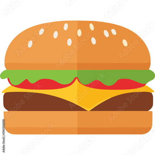 A juicy cheeseburger with lettuce tomato and cheese on a sesame seed bun