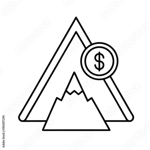 Financial risk doller and many icon line art vector an white background.eps