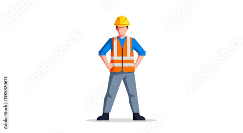 World Day for Safety and Health at Work construction worker illustration