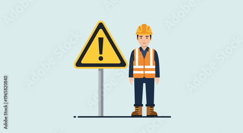 World Day for Safety and Health at Work Construction Site Illustration