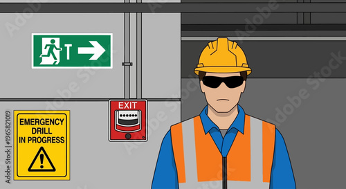 World Day for Safety and Health at Work with Man in Vest