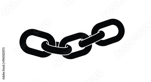 Black chain links arranged diagonally against a white background