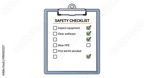 World Day for Safety and Health at Work with a Clipboard Checklist