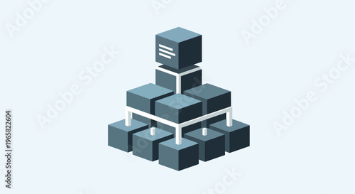 3D Rendering of Server Cubes Stacked Together.