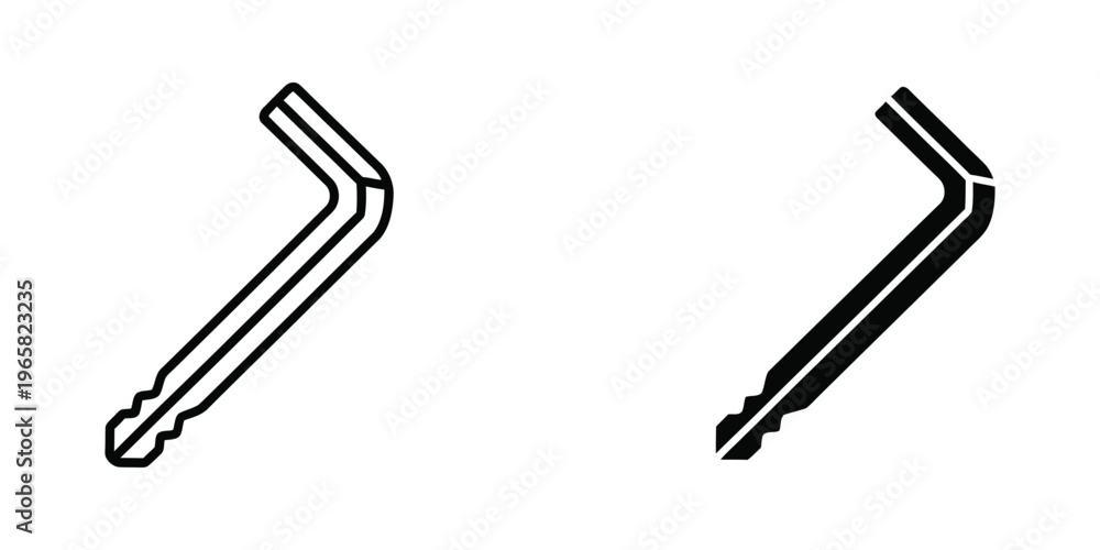 Obraz premium Two different types of bent metal brackets or pipe fittings shown in black and white