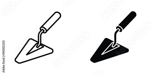 Comparison of two different types of trowels used in construction and gardening.